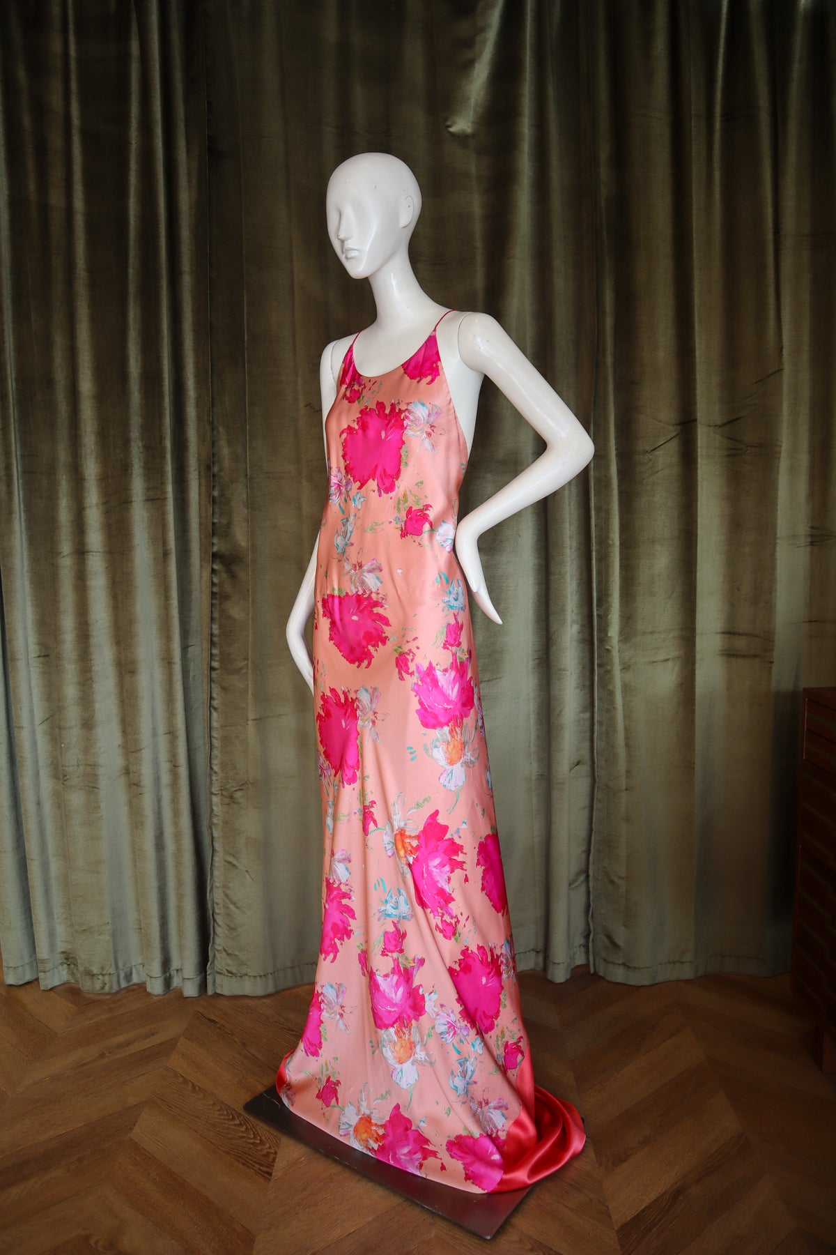Mars Gown | Bold Peony Silk Charmeuse