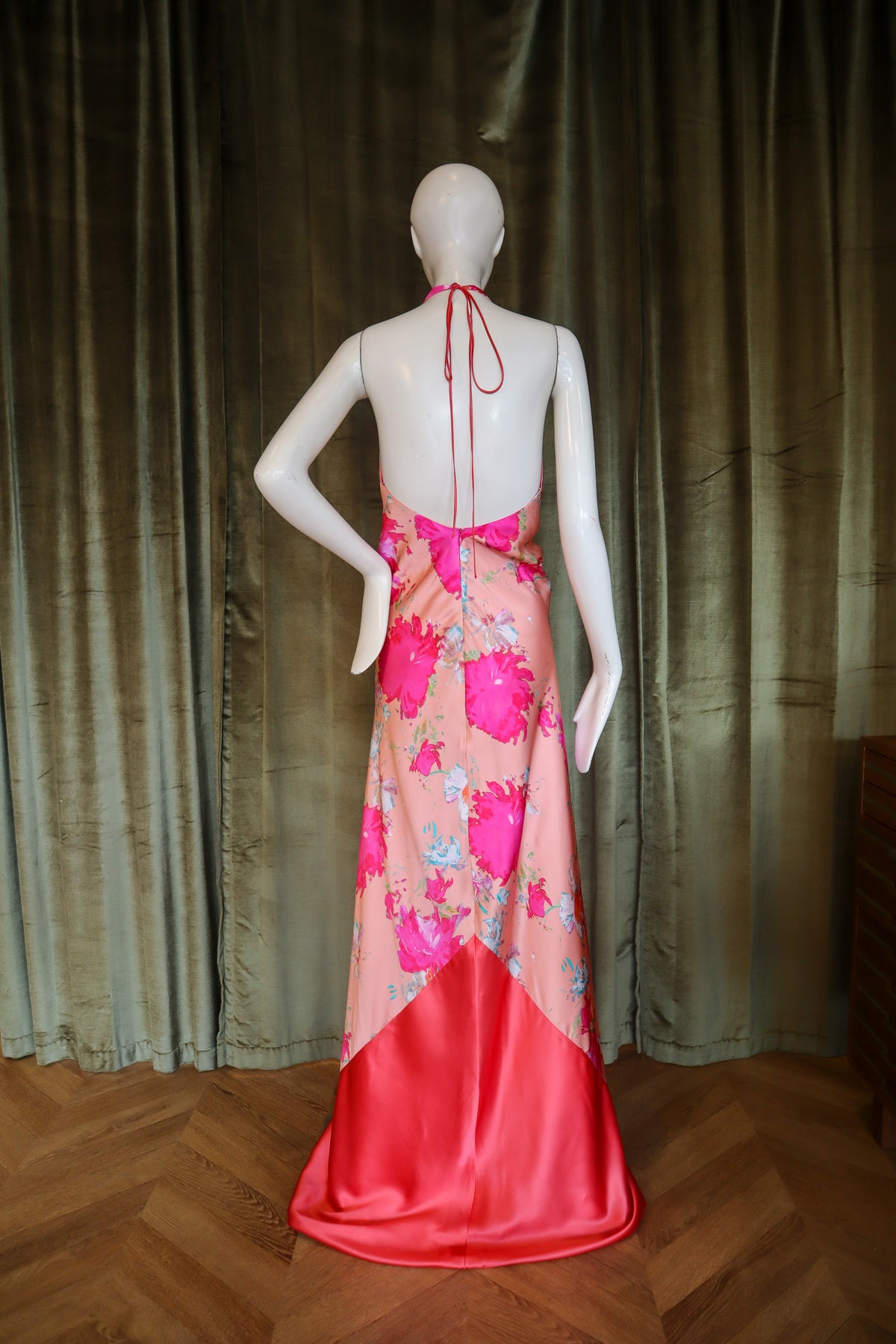 Mars Gown | Bold Peony Silk Charmeuse