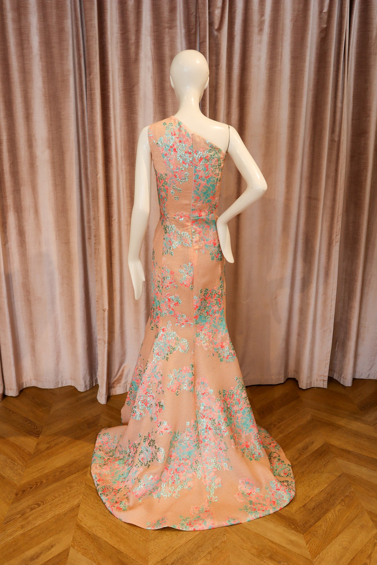 Cassie Gown | Floral Coral Jacquard