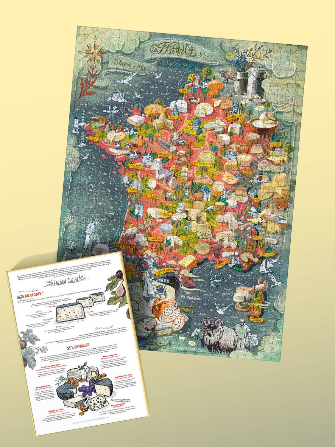 1000 Piece Cheese Puzzle | France | Water &amp; Wines