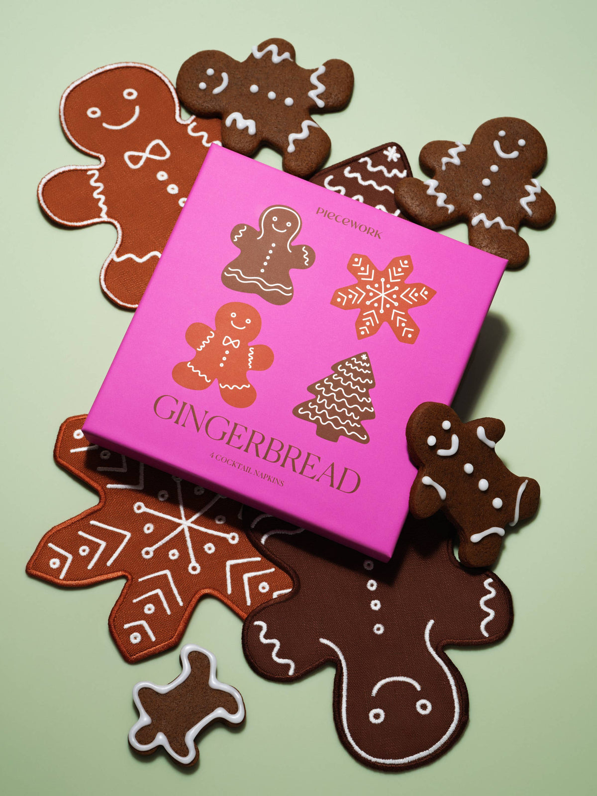 Gingerbread Cocktail Napkins - Set of 4 | Piecework