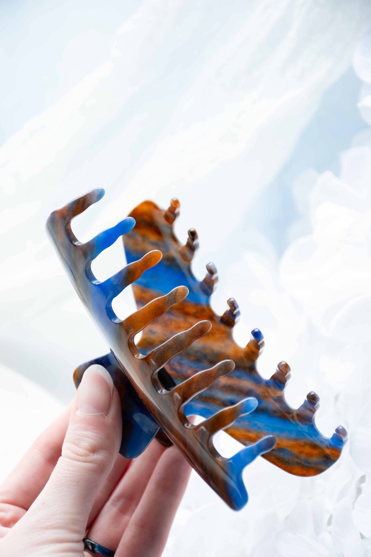 Glamour Grip Wave Claw | Blue Jasper - Blue Brown Orange | Fenna&Fei