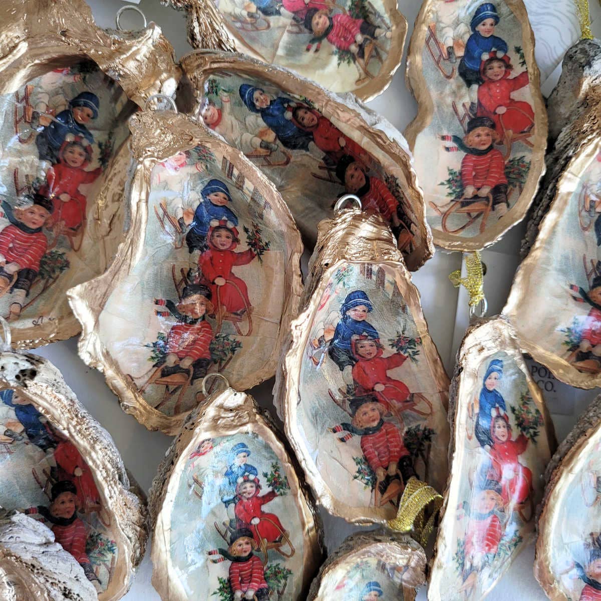 Oyster Shell Christmas Ornament  | Sledding | Algiers Point Oyster Co.