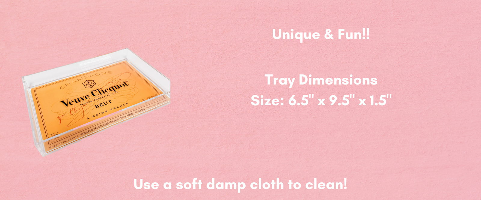 Unique and Fun! small tray dimensions and an orange tray on the left