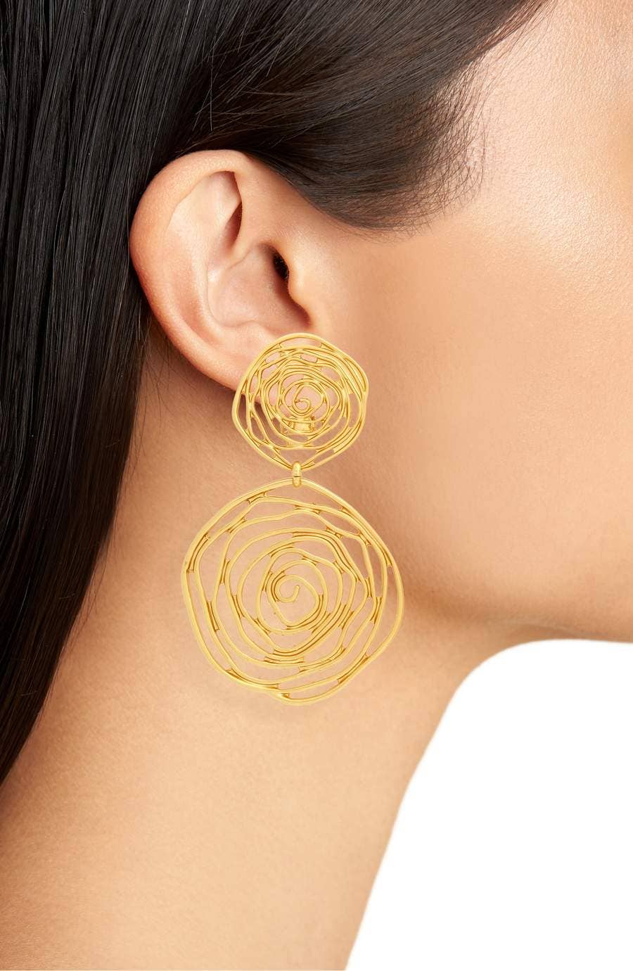 Earrings | Floral Statement - Gold | Karine Sultan