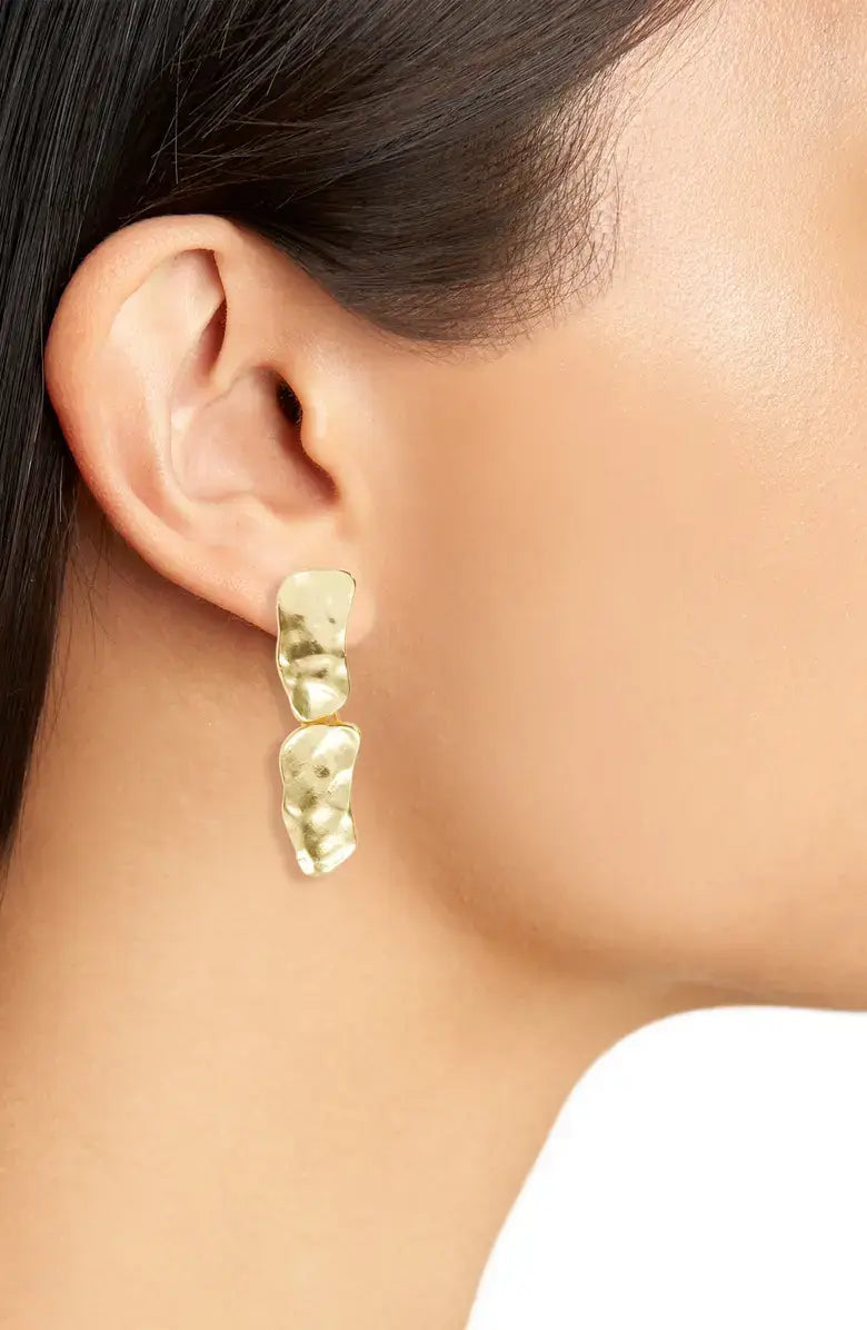 Clip-On Earrings | Cobblestone Drop - Silver | Karine Sultan
