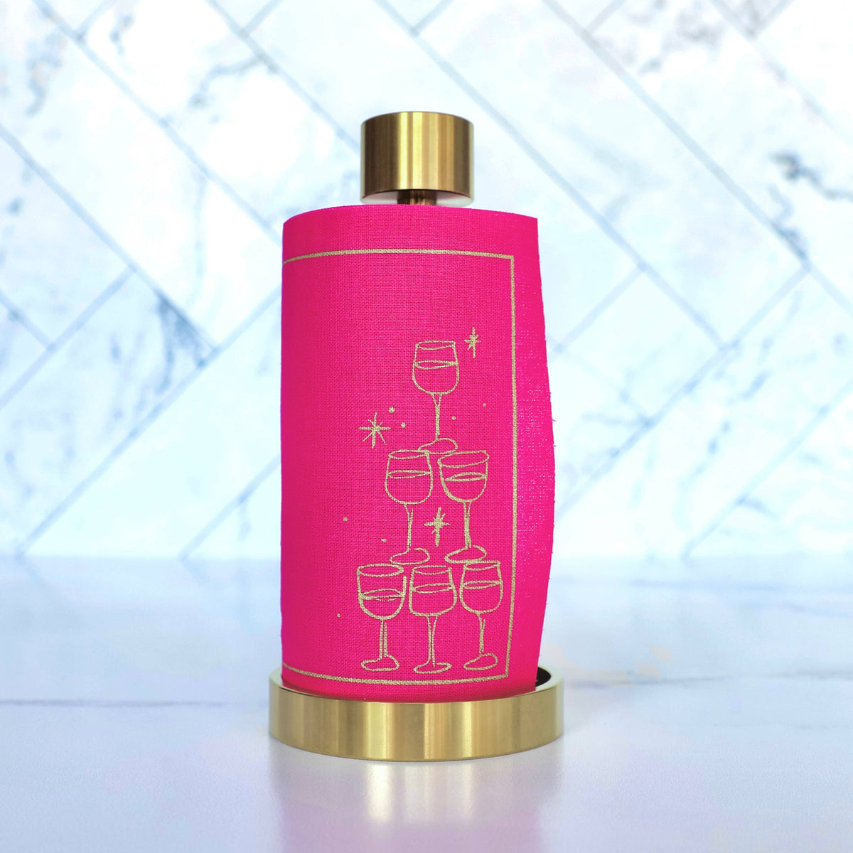 Cocktail Napkins | Golden Bubbles (Pink) | Toasting With Tara