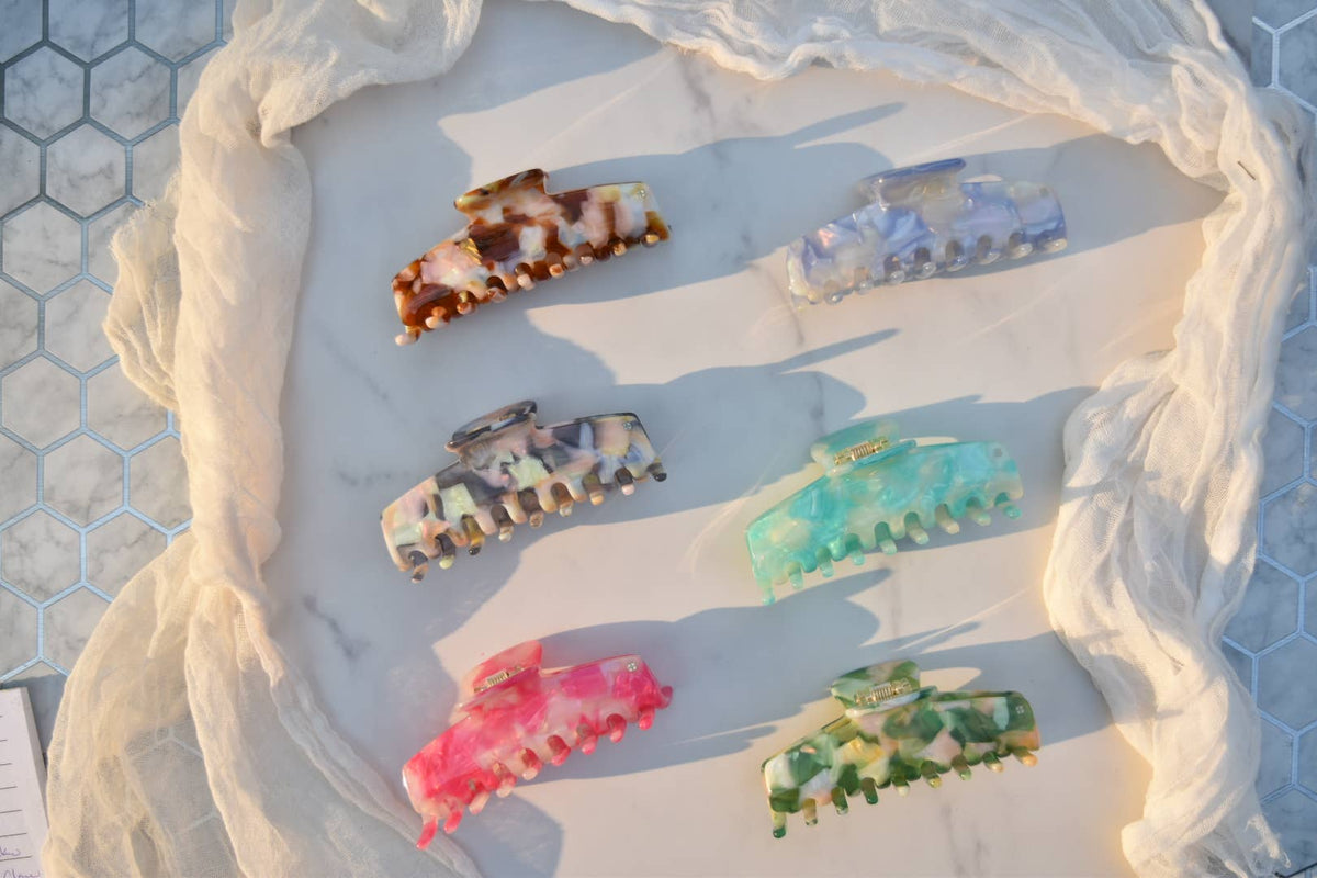 Rectangle Extra Large Hair Claws | Ocean | Fenna&Fei