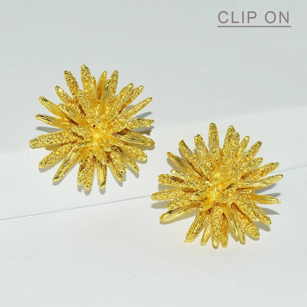 Clip-On Earrings | Starburst - Gold | Karine Sultan