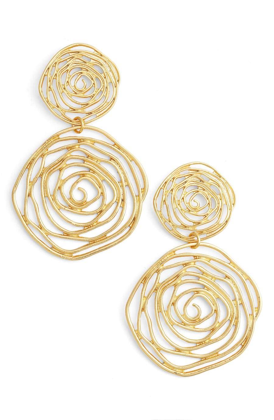 Earrings | Floral Statement - Gold | Karine Sultan
