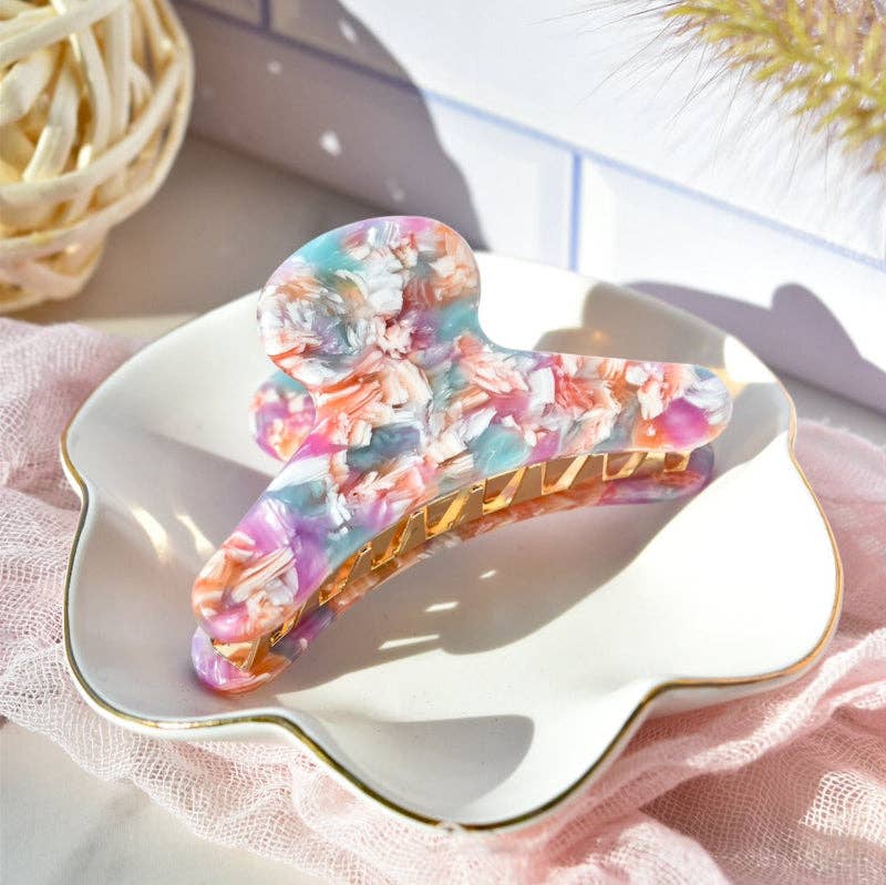 French Claw | Tickled Pink - Pink Purple Blue White | Fenna&Fei