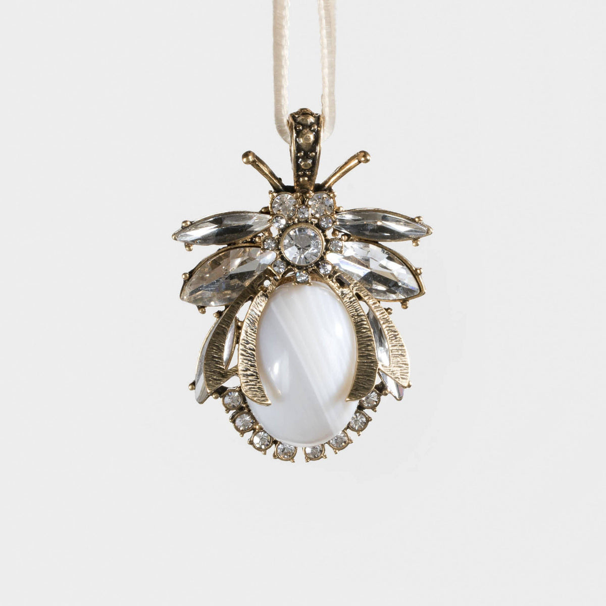 Ornament | White Agate Vintage Bug | Joanna Buchanan