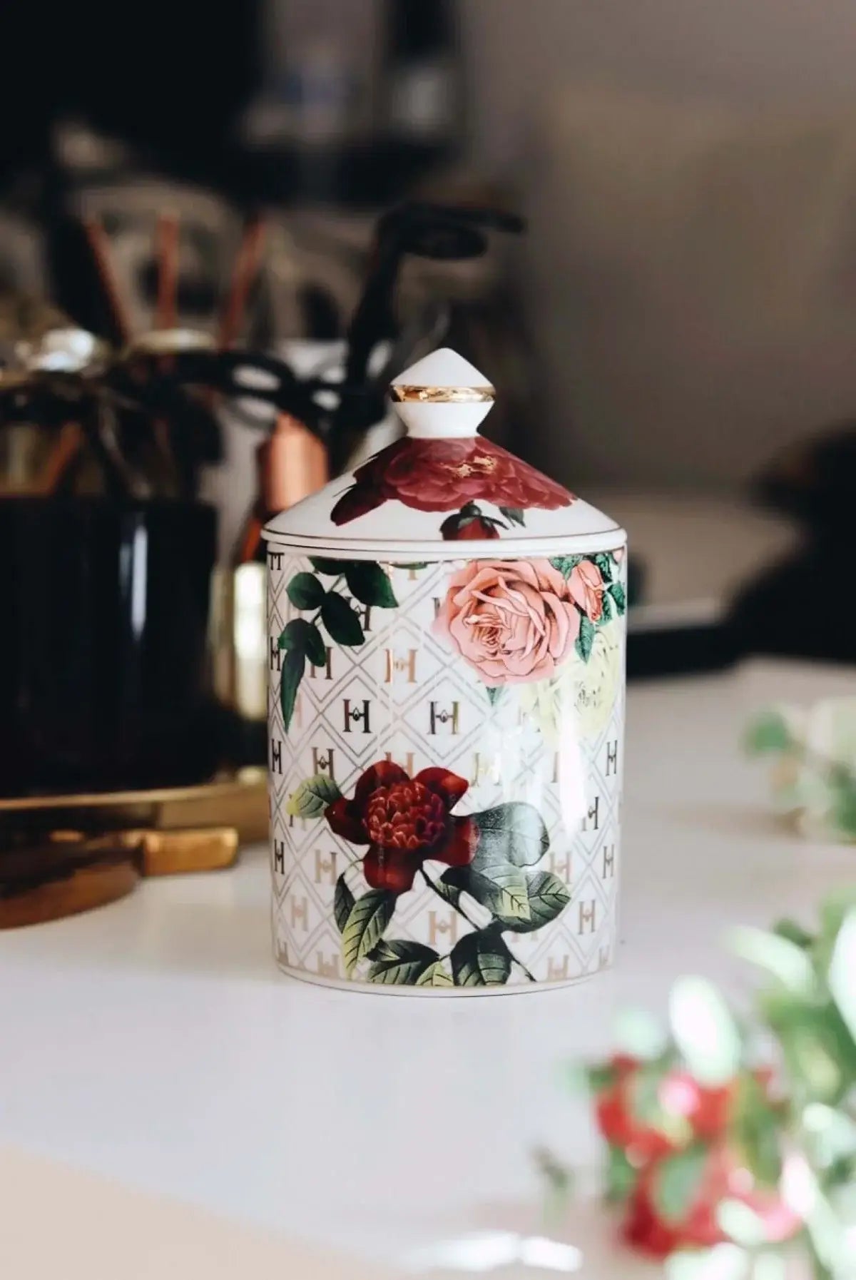 Ceramic Luxury Candle | Lady Day in White Floral  | Harlem Candle Co