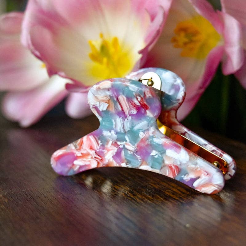 French Claw | Tickled Pink - Pink Purple Blue White | Fenna&Fei