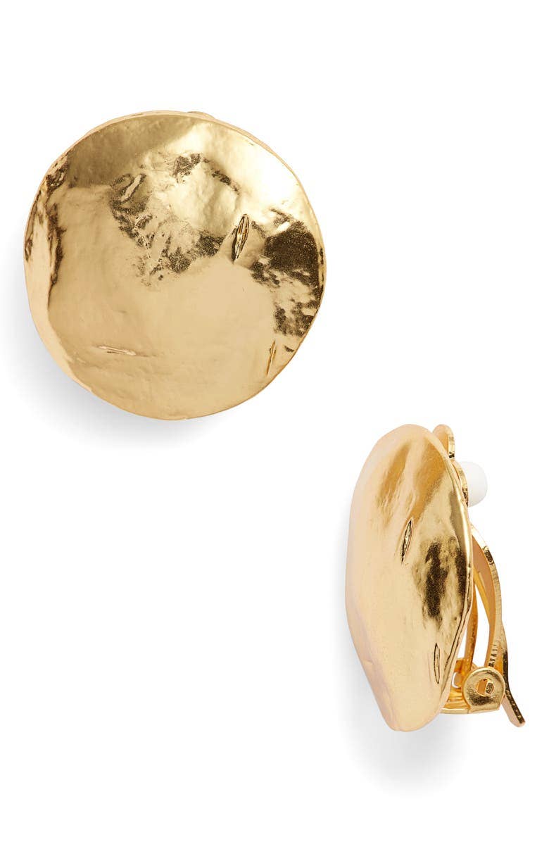 Clip-On Earrings | Shell Discs - Gold | Karine Sultan