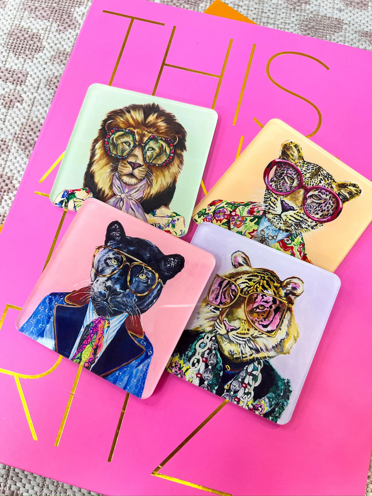 Coasters - Set of 4 | Big Cats | Tart by Taylor