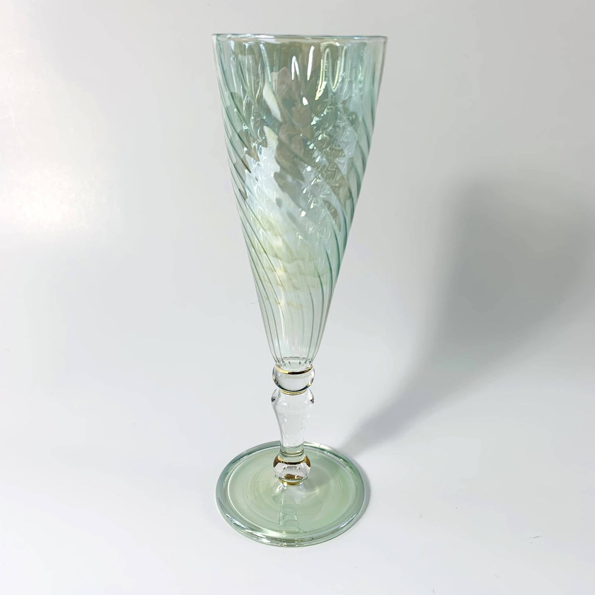 Blown Glass Long Stem Champagne Flute | Iridescent | Dandarah