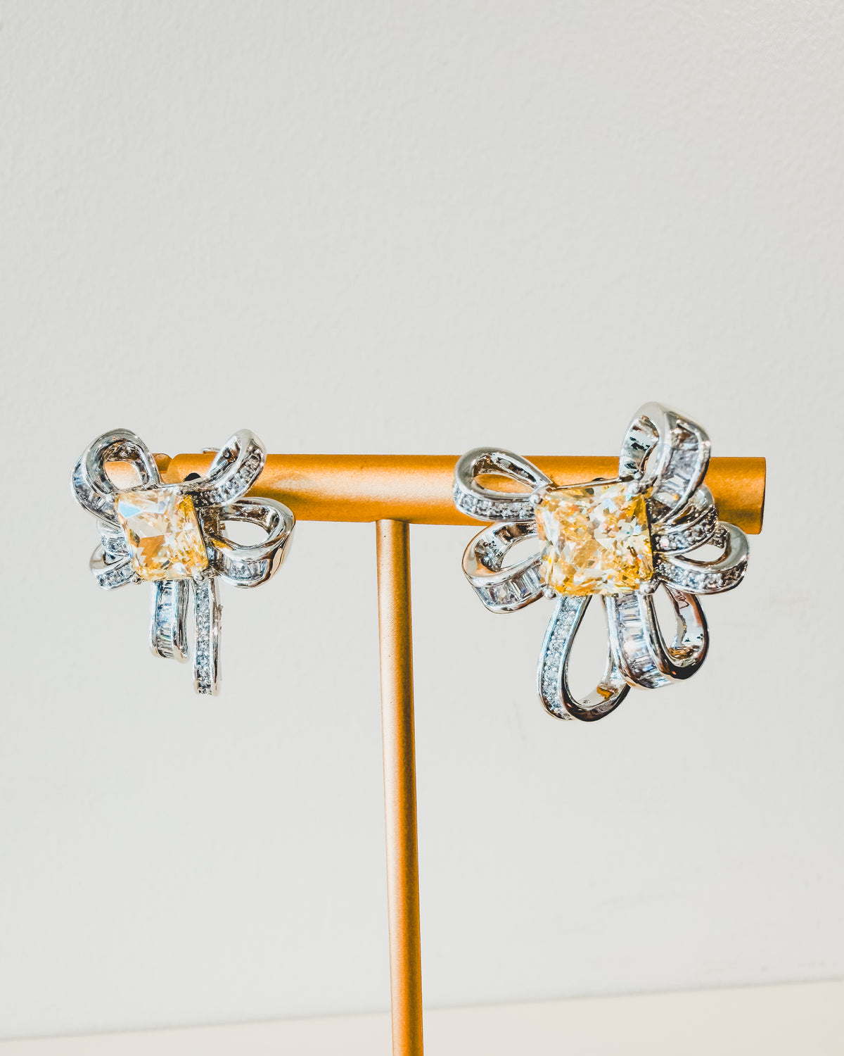 Earrings | Bow Studs | Citrine
