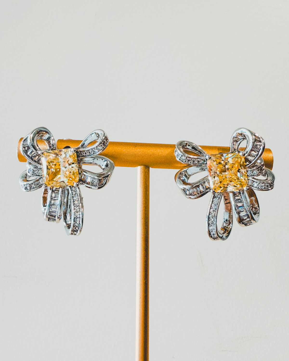 Earrings | Bow Studs | Citrine