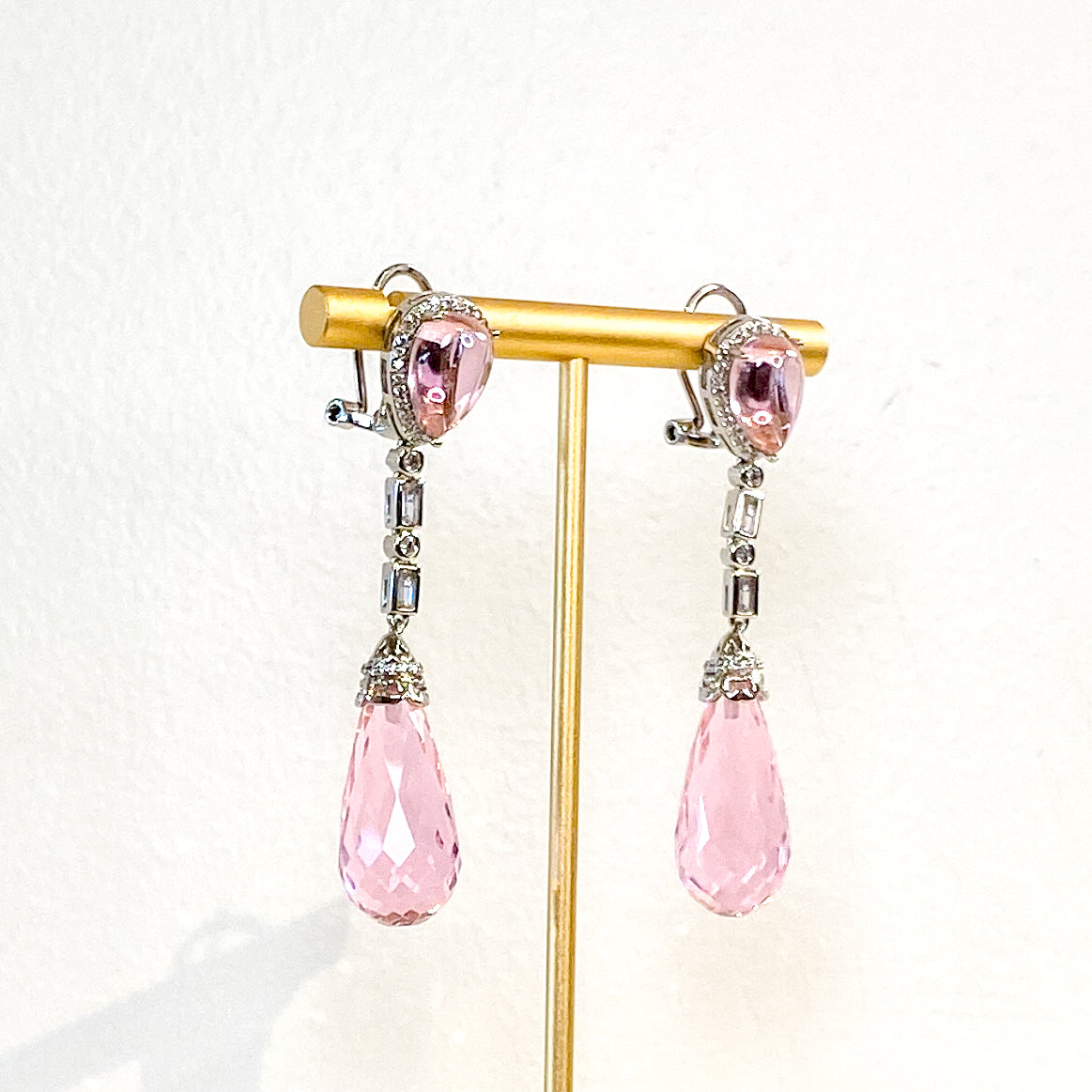 Earrings | Cabochon Crystal Drop | Pink Sapphire | Mariam Zardozi