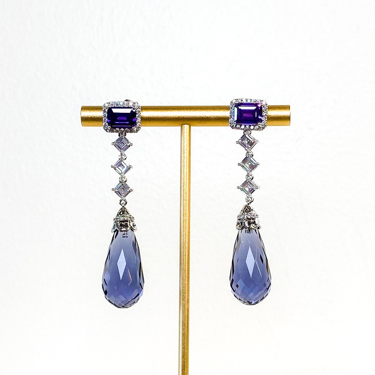 Earrings | Crystal Drop | Light Amethyst | Mariam Zardozi