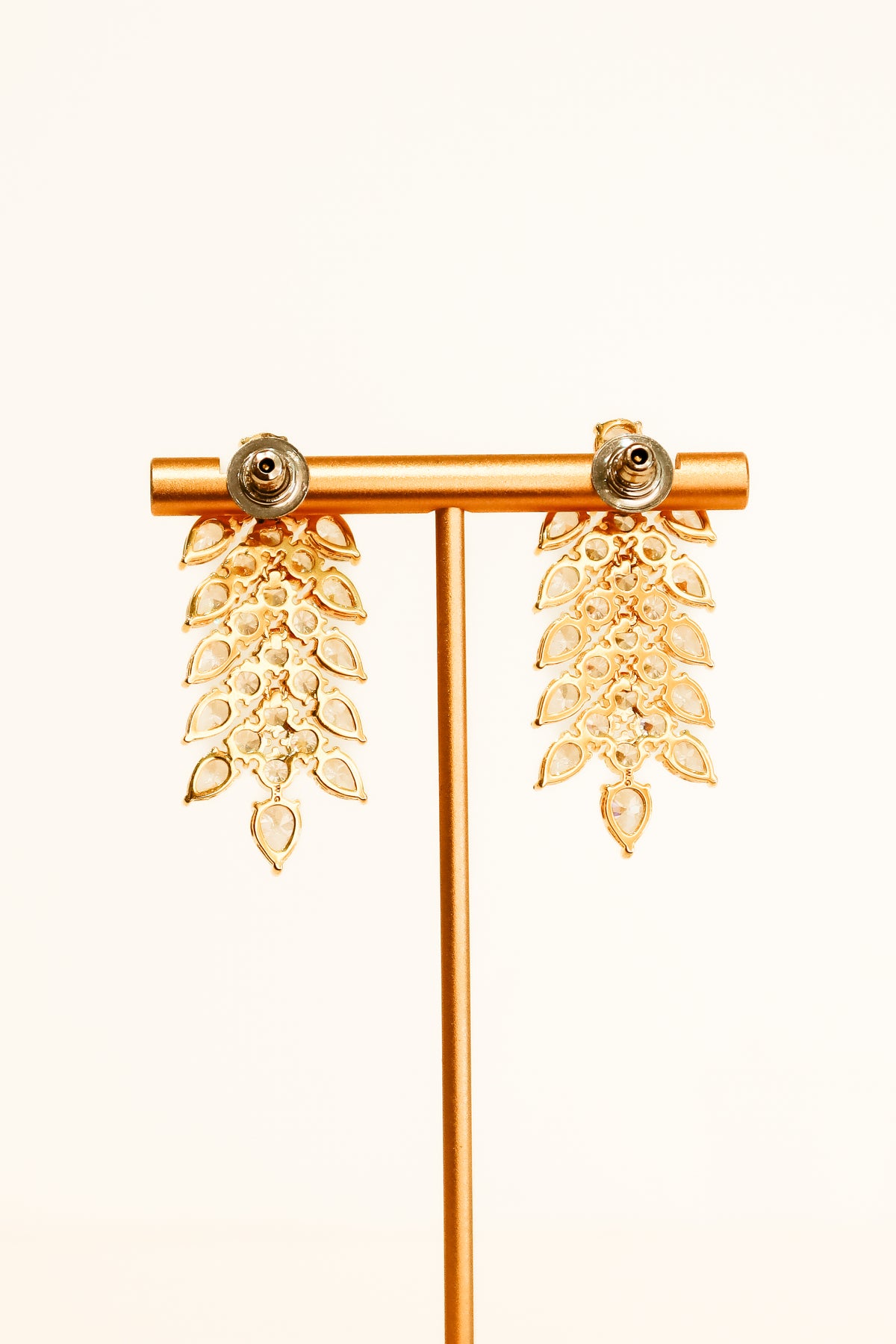 Earrings | Crystal Leaf Drop | Gold