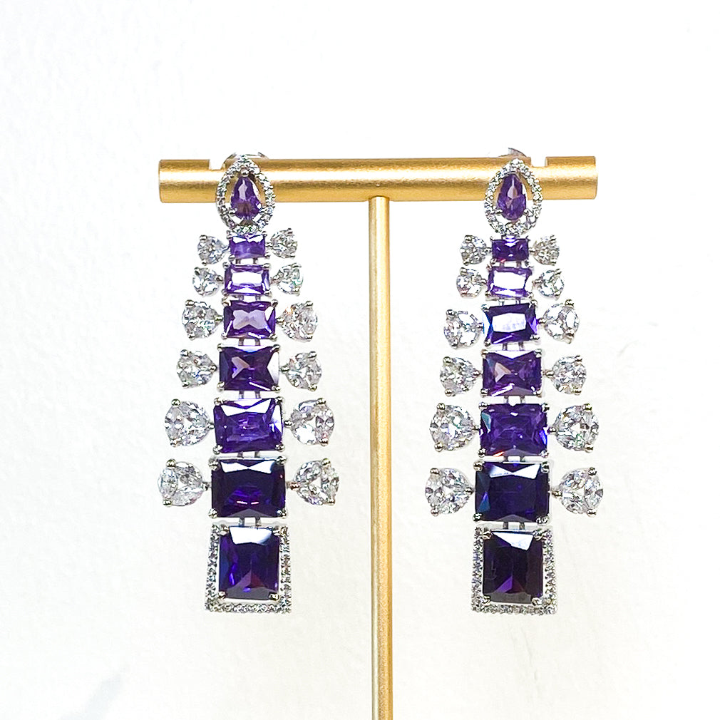 Earrings | Dragon Tail Drops | Amethyst | Mariam Zardozi