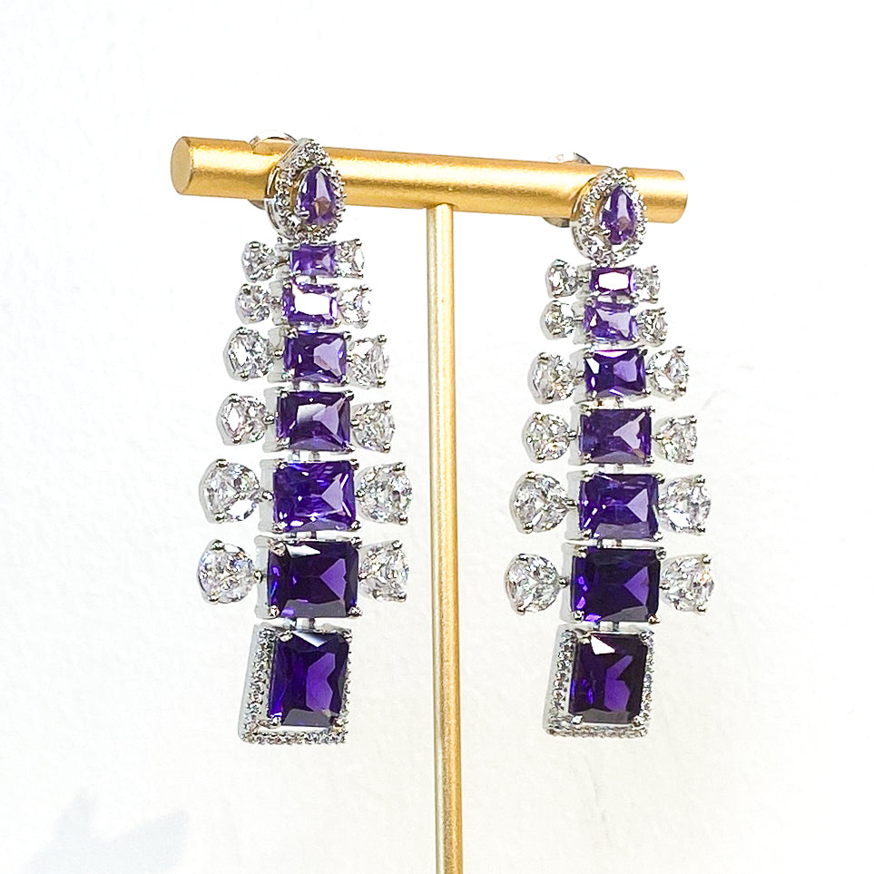 Earrings | Dragon Tail Drops | Amethyst | Mariam Zardozi