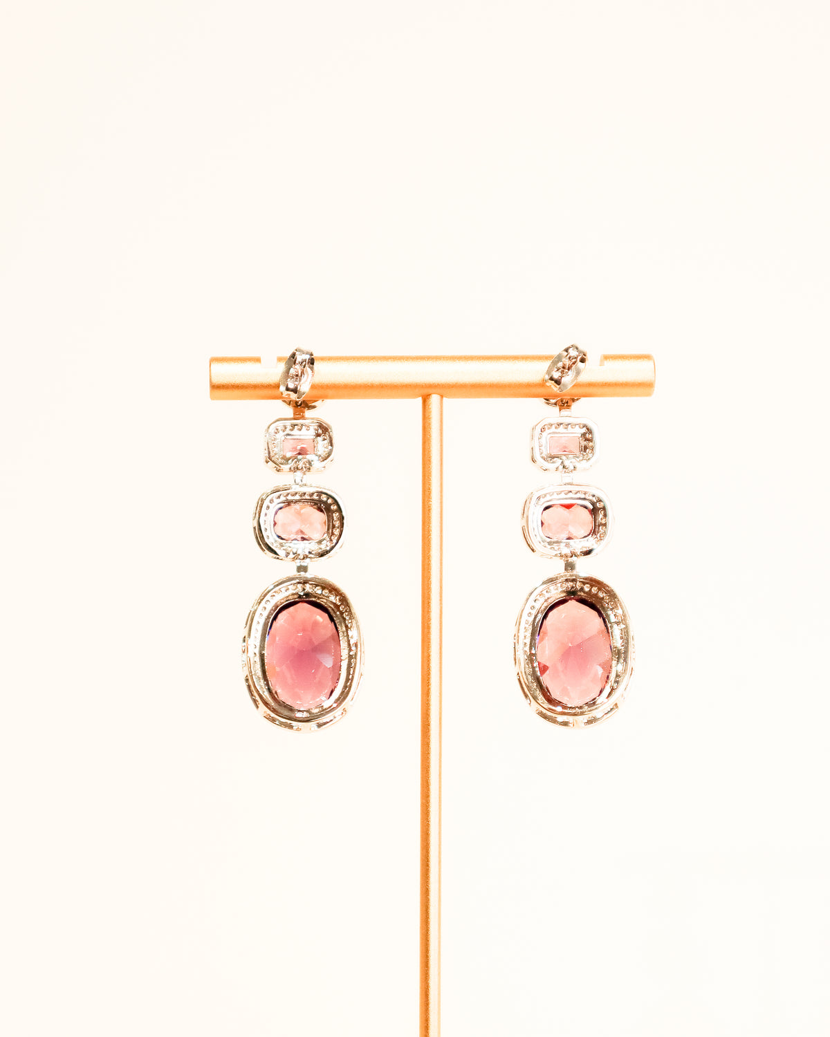 Earrings | Elegant Halo Drop | Amethyst