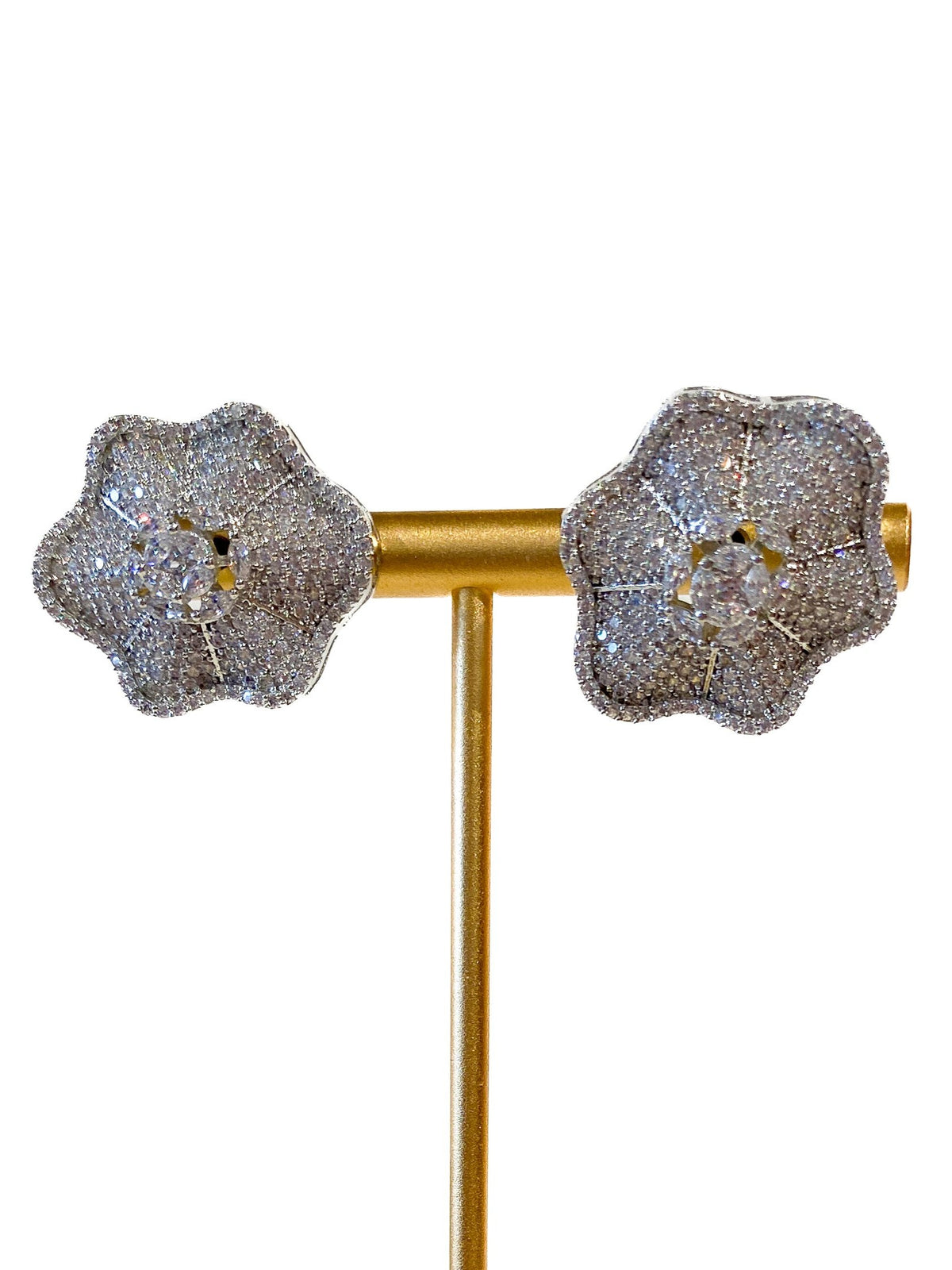 Earrings | Pavé Crystal Floral Studs