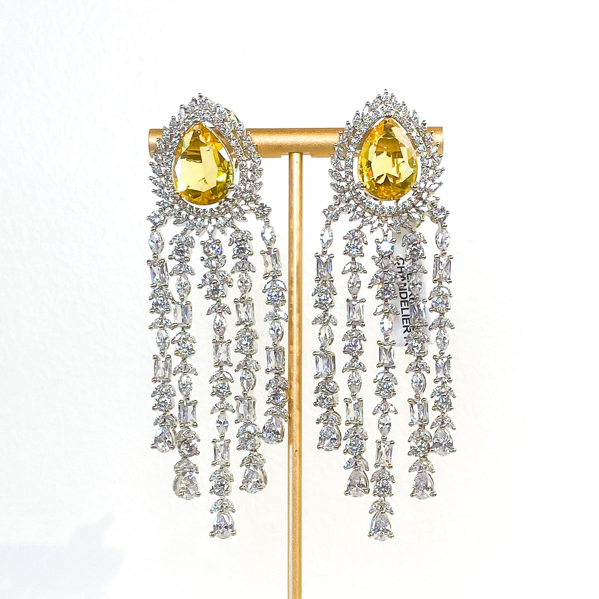 Earrings | Pear Cut Chandelier | Citrine