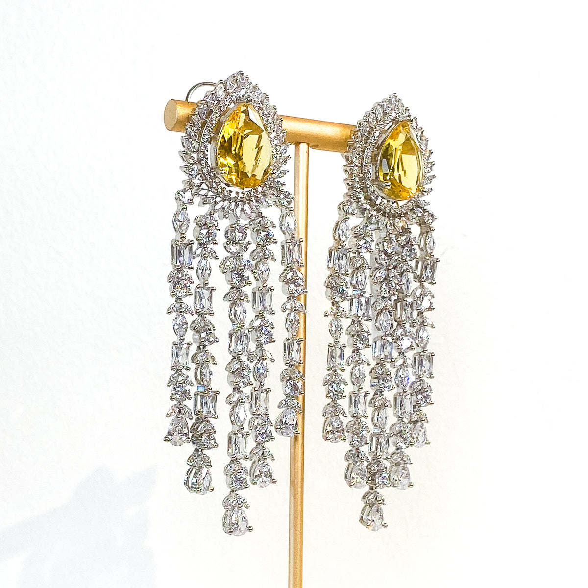 Earrings | Pear Cut Chandelier | Citrine