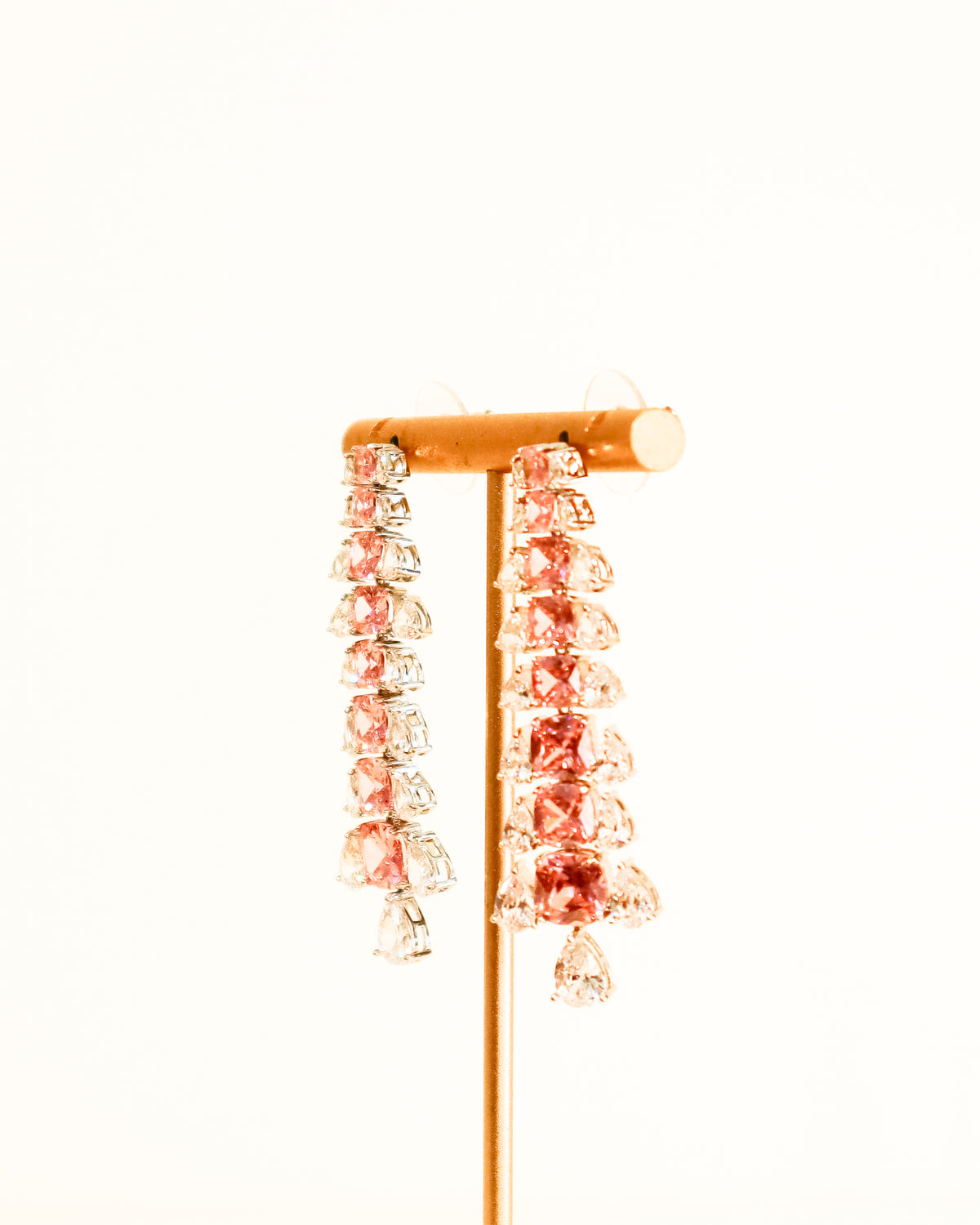 Earrings | Petite Dragon Tail Drops | Pink Sapphire