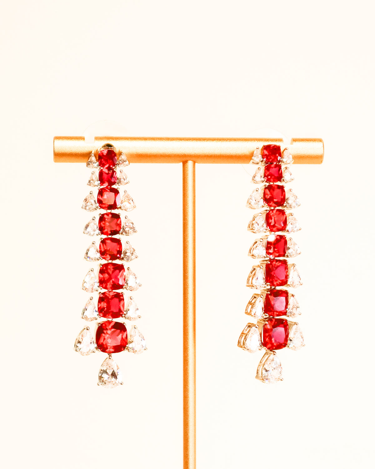 Earrings | Petite Dragon Tail Drops | Ruby