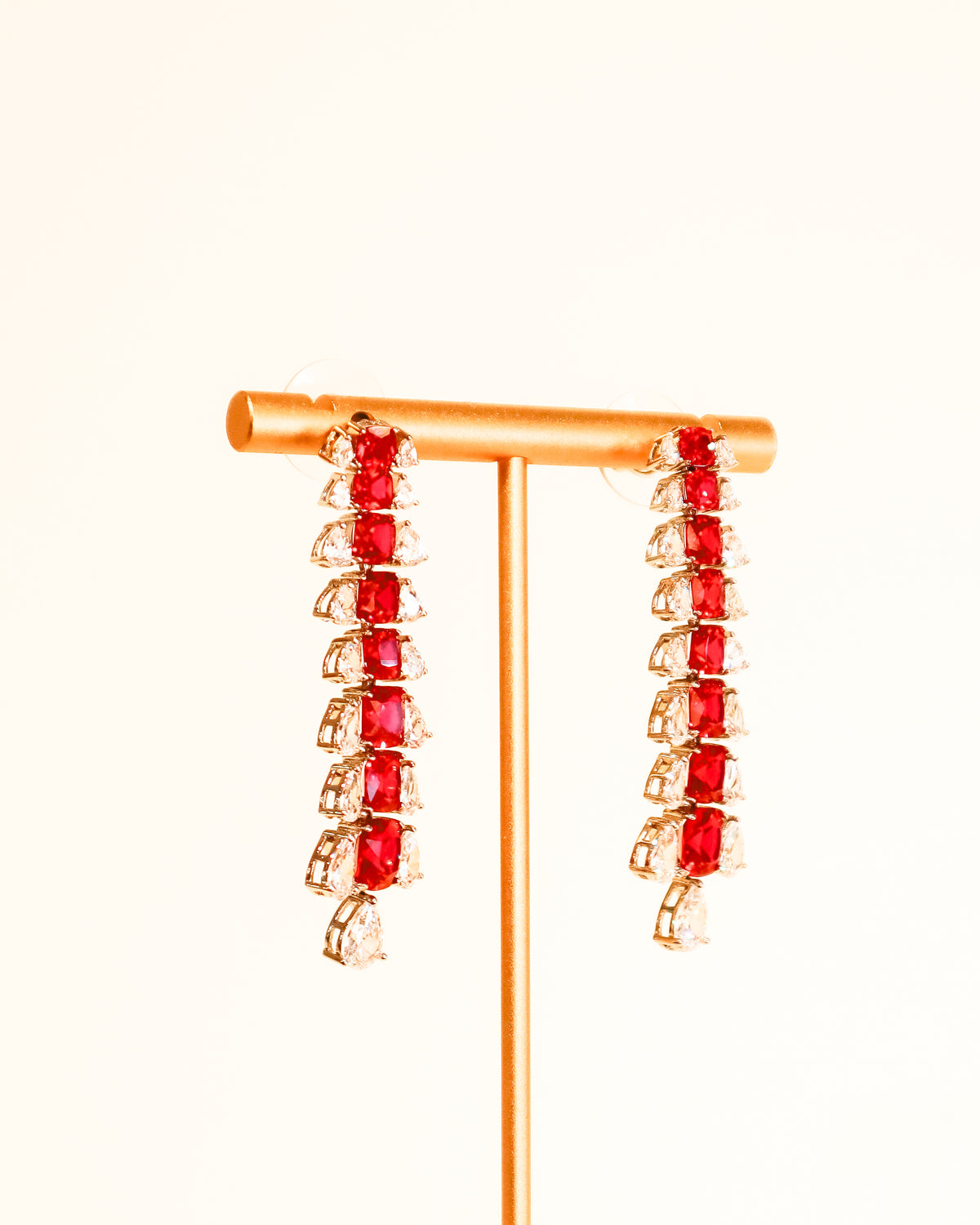 Earrings | Petite Dragon Tail Drops | Ruby