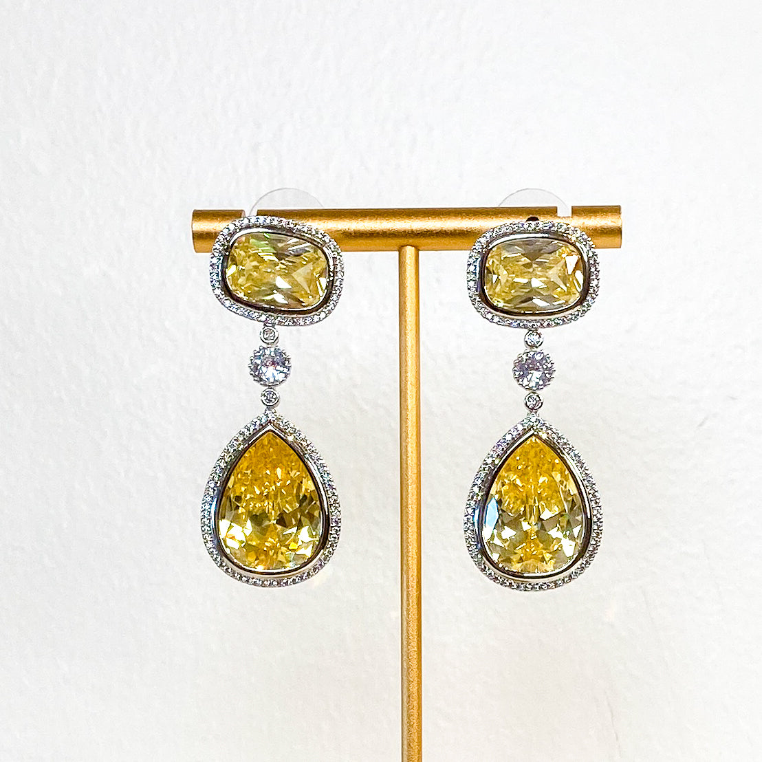 Earrings | Radiant Pear Drops | Citrine | Mariam Zardozi