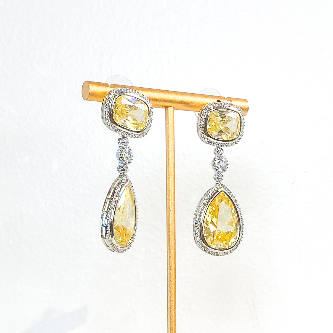 Earrings | Radiant Pear Drops | Citrine | Mariam Zardozi