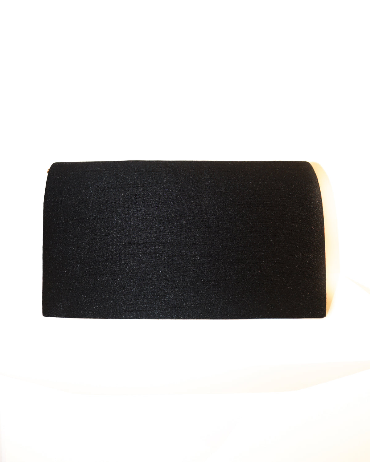 Evening Clutch | Gold Embroidered Fleur de Lis | Black Silk &amp; Citrine | Mariam Zardozi