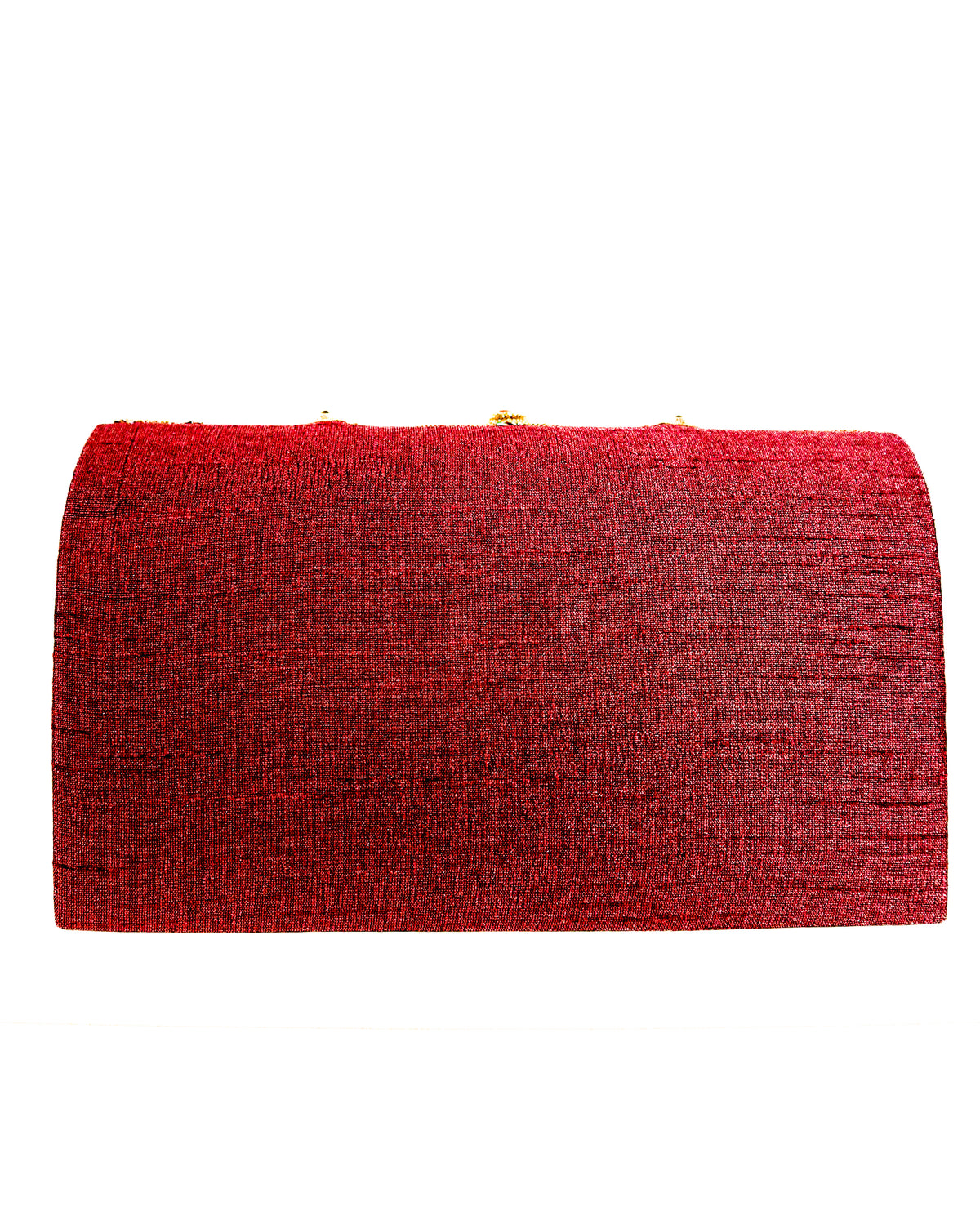 Evening Clutch | Embroidered Floral | Rose Silk &amp; Garnets | Mariam Zardozi