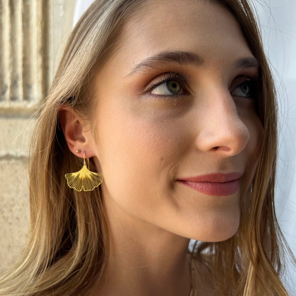 Earrings Ginkgo Leaf Amano Studio David Peck