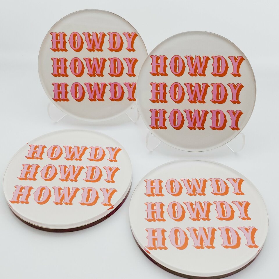 Howdy Handmade resin coasters from Tart by Taylor,