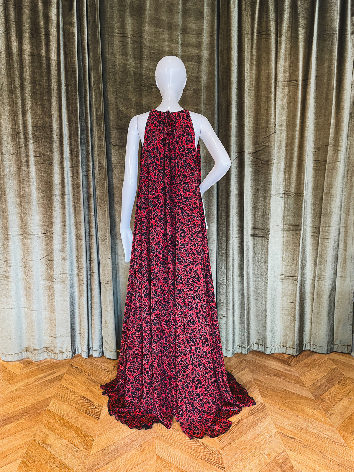 Quintana Gown | Lava Print Silk Chiffon