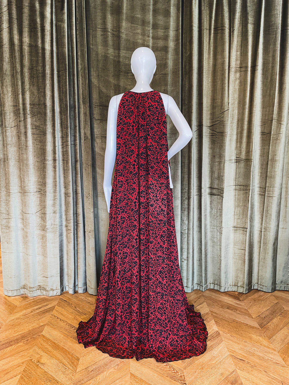 Quintana Gown | Lava Print Silk Chiffon