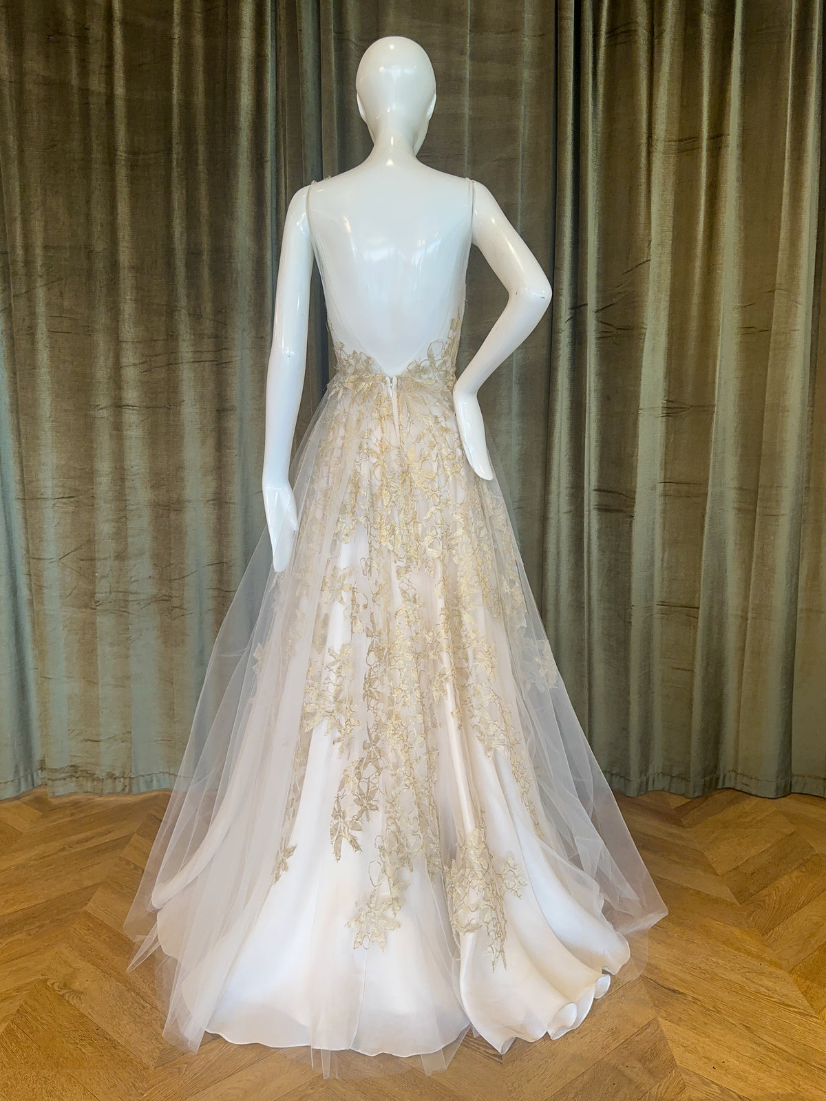 Flora Gown | Golden Floral Lace
