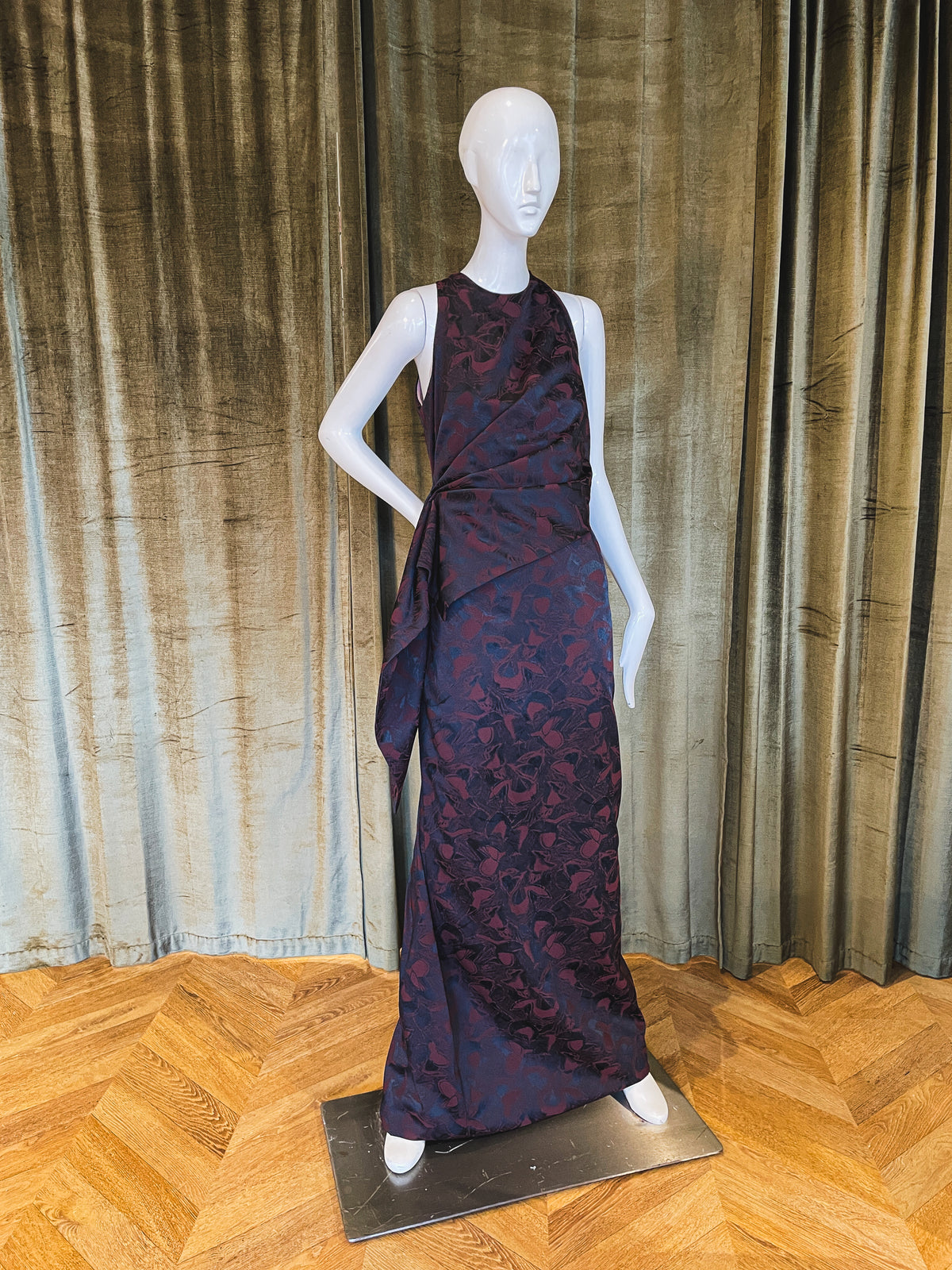 Liza Gown | Abstract Mulberry Jacquard