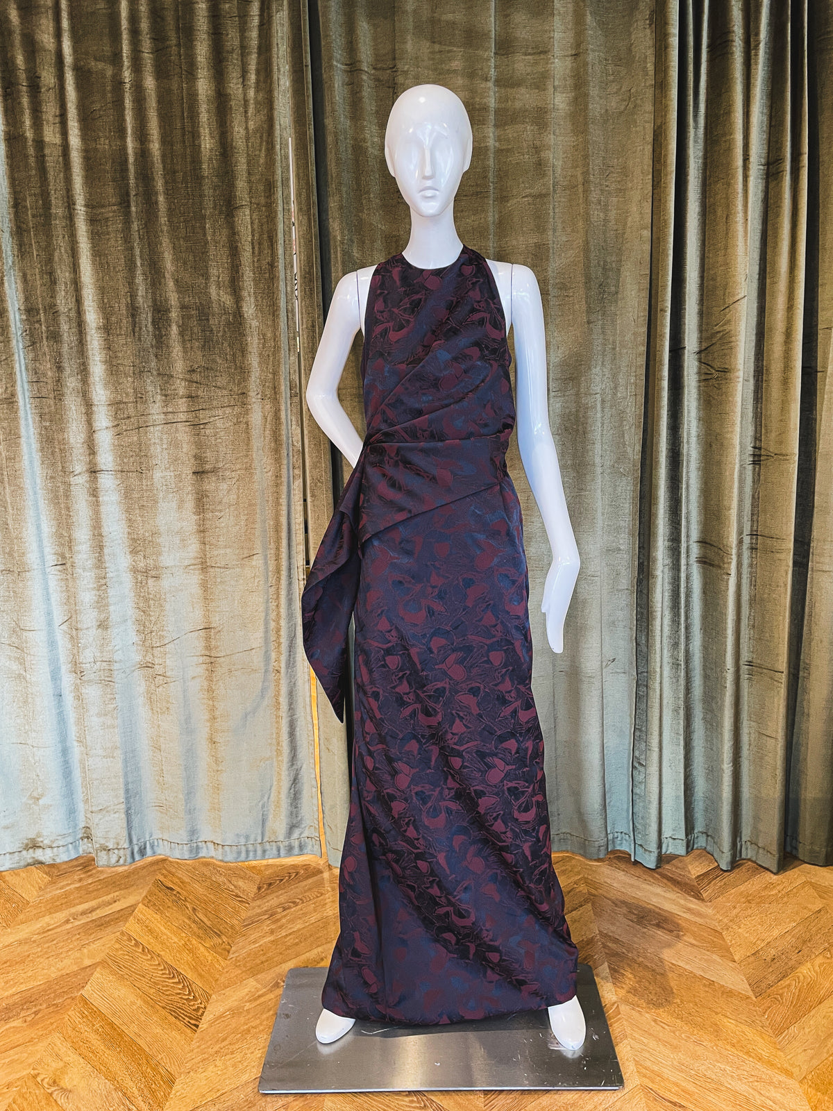 Liza Gown | Abstract Mulberry Jacquard