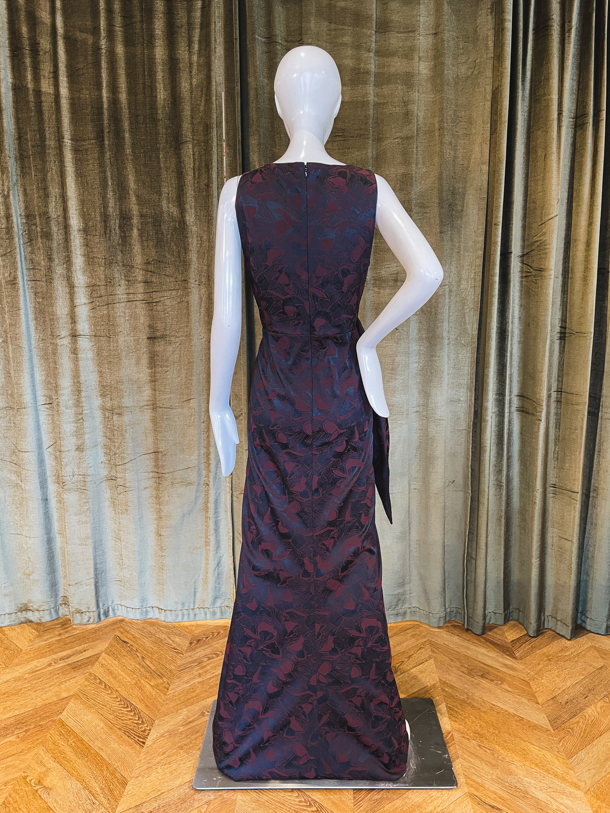 Liza Gown | Abstract Mulberry Jacquard