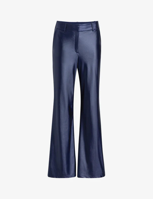 Matte Metallic Wide Leg Trouser | Sapphire | by Commando