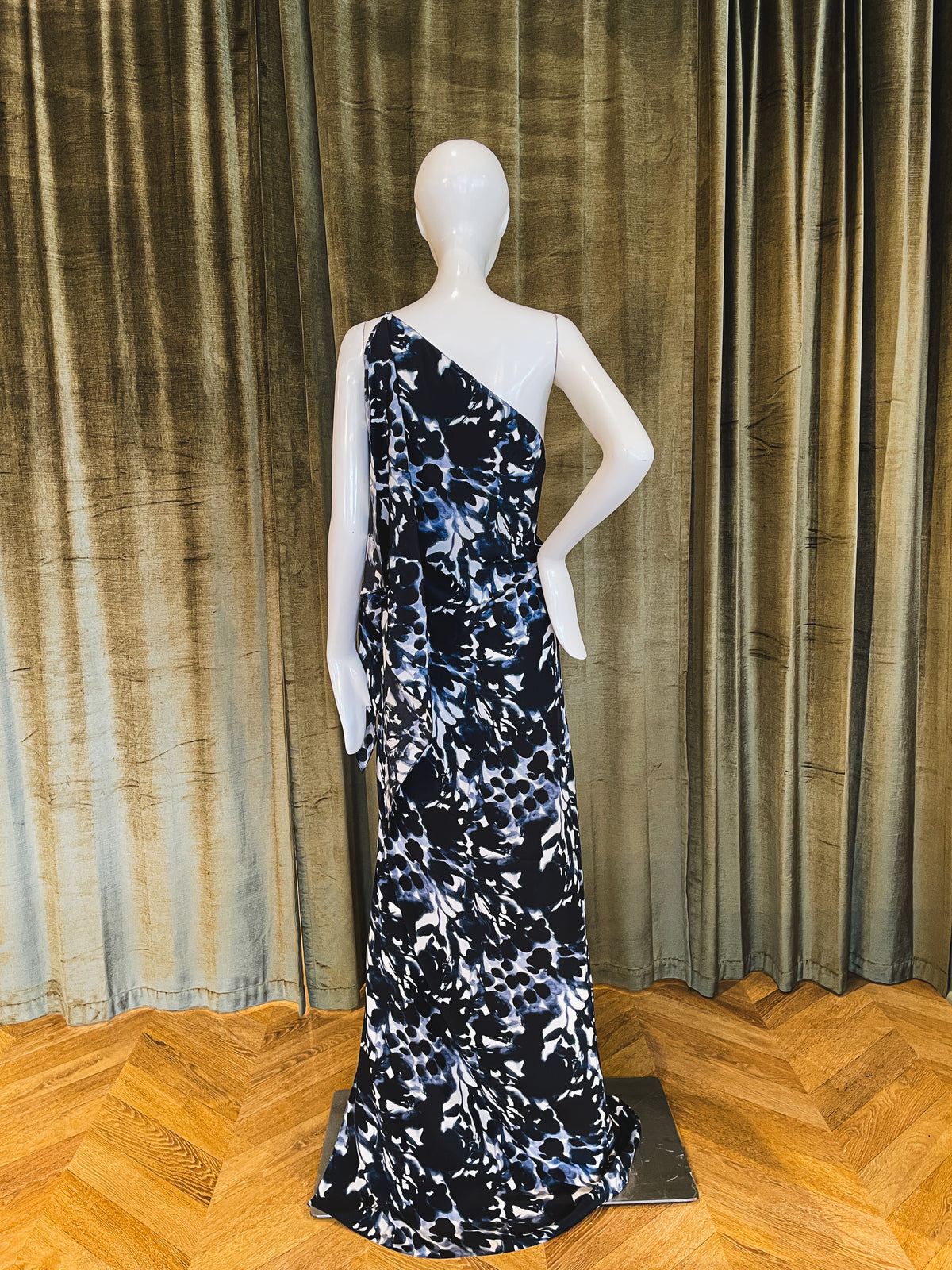 Mikki Gown | The Floral Blues Silk Crepe