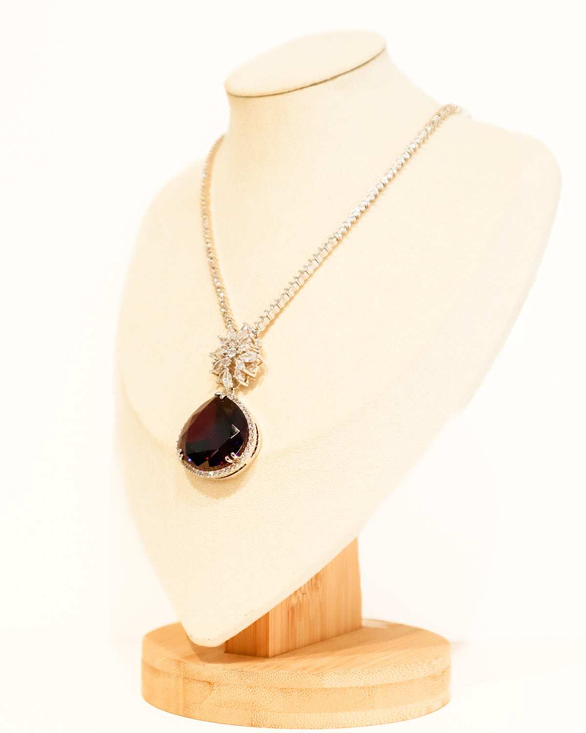 Necklace | Crystal Cluster Teardrop | Amethyst